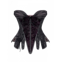 Corset gothique violet et gris à ourlet fendu pointu