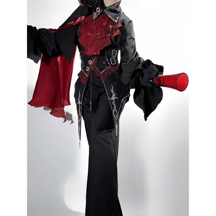 Corset élastique gothic lolita brodé à fleurs