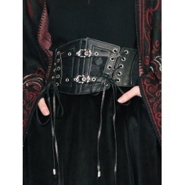 Ceinture corset goth noire lacée à boucles