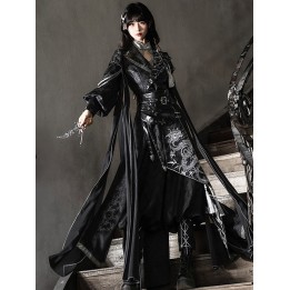 Ensemble style chinois brodé de dragons : haut, veste, pantalon et ceinture