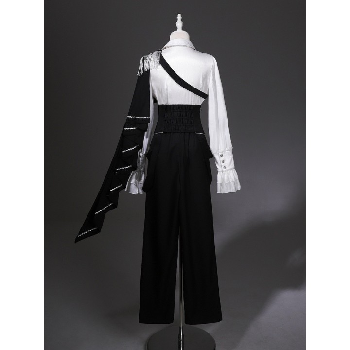 Ensemble Ouji prince 3 pièces : chemise à cape, ceinture corset brodée et pantalon