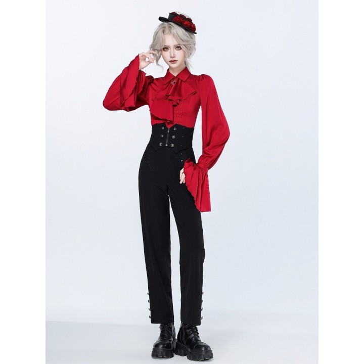 Pantalon Ouji taille haute à ceinture corset baleinée