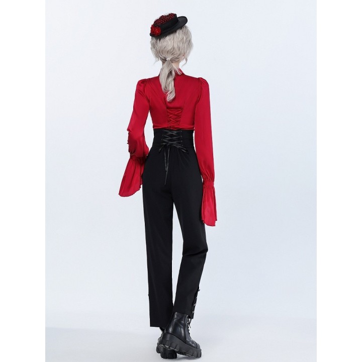 Pantalon Ouji taille haute à ceinture corset baleinée