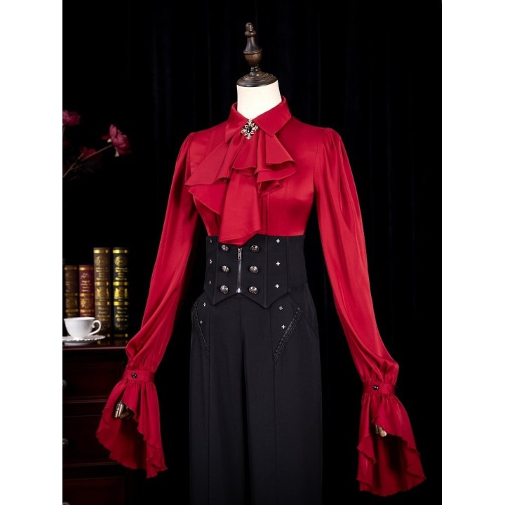 Pantalon Ouji taille haute à ceinture corset baleinée