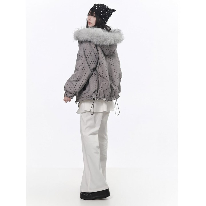 Pantalon évasé blanc à surjupe volantée cœur