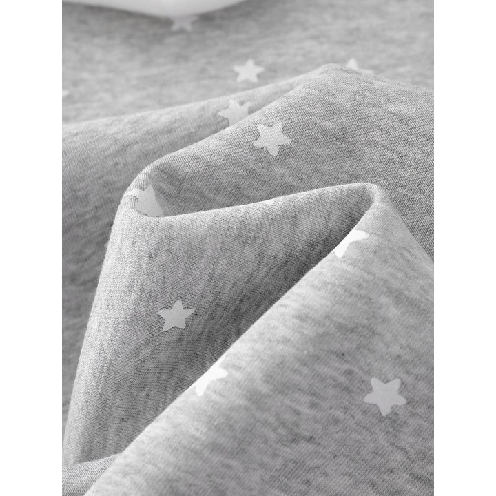 Veste col montant imprimé étoiles avec ailes au dos – Gris