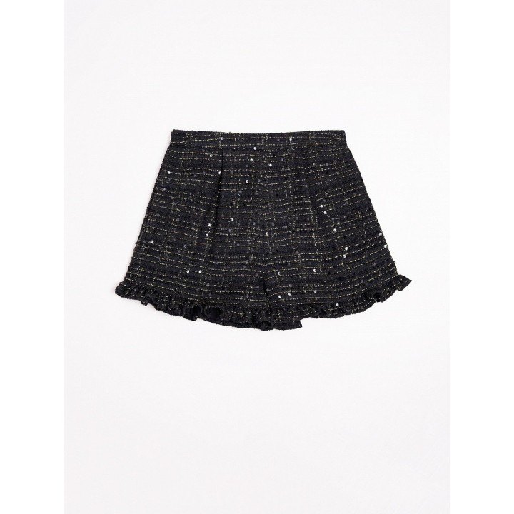Short Jirai Kei noir à sequins