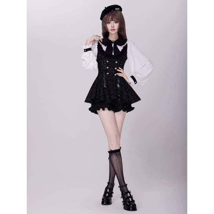 Short Jirai Kei noir à sequins