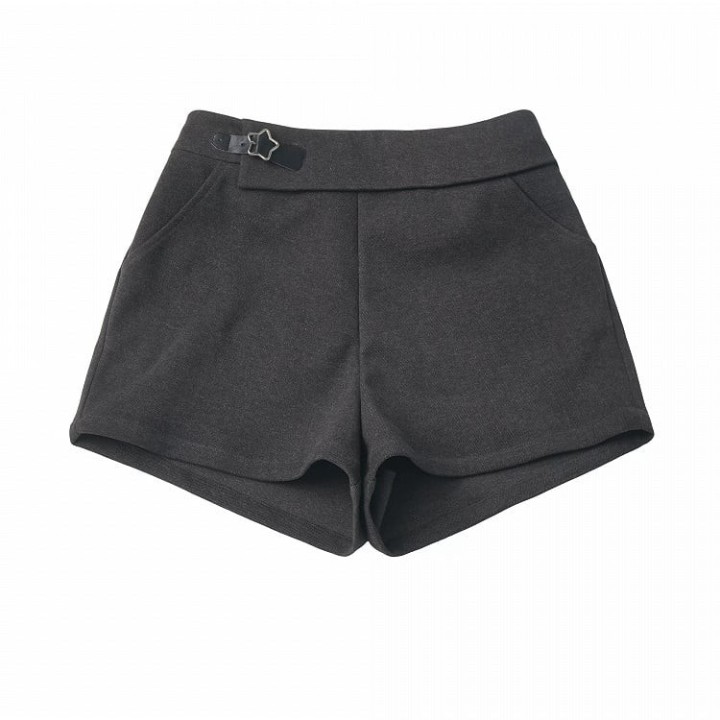 Short taille haute rétro à boucle étoile – Gris