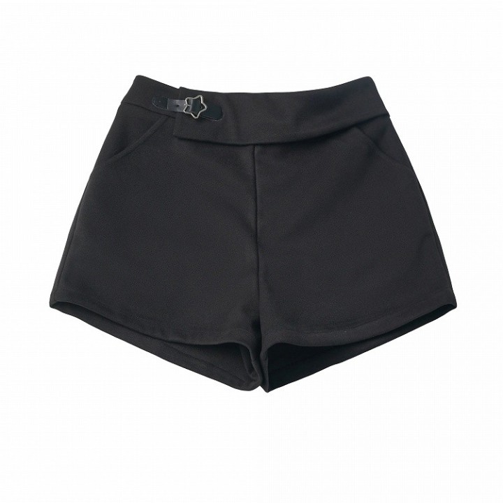 Short taille haute rétro à boucle étoile – Noir