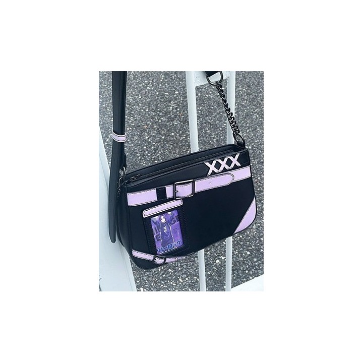 Sac ita à croix et chaîne décorative – Blanc et rose clair