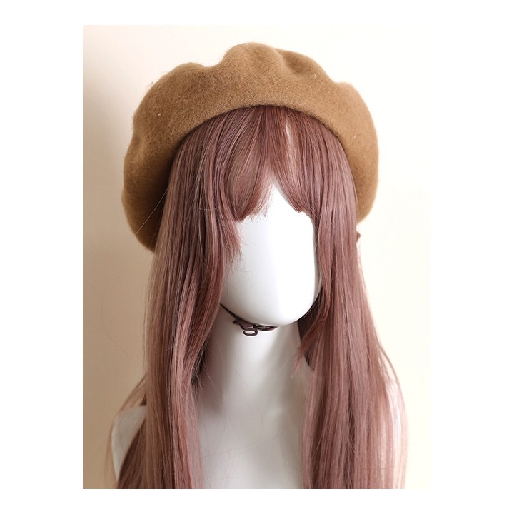 Béret marron à oreilles de lapin et nœuds