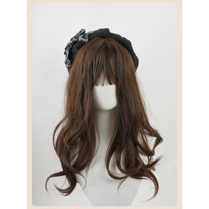Béret léopard à grand nœud et barrette chaton