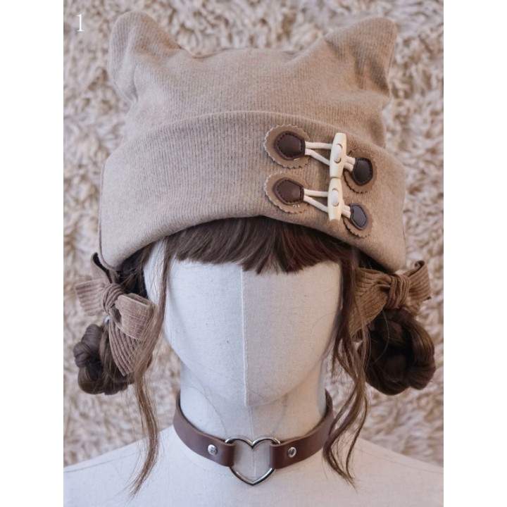 Bonnet beige à oreilles de chat – 5 modèles