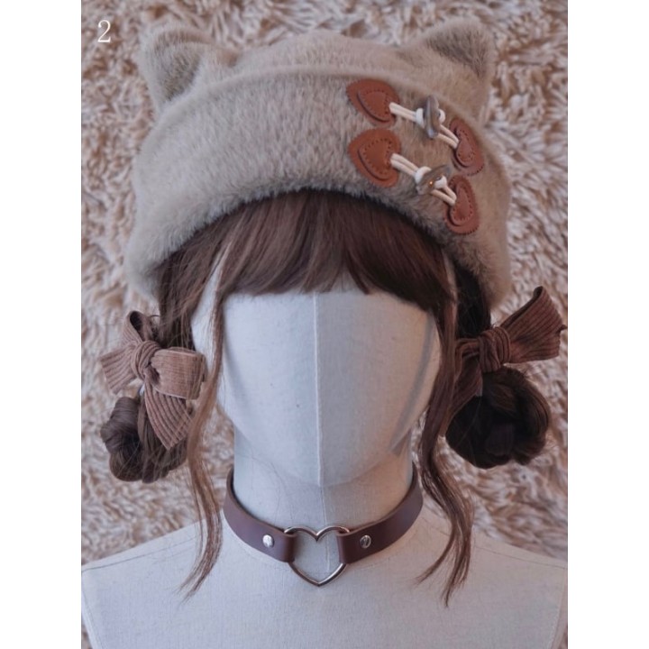 Bonnet beige à oreilles de chat – 5 modèles