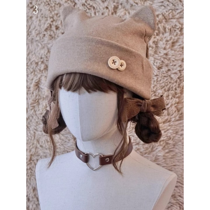 Bonnet beige à oreilles de chat – 5 modèles