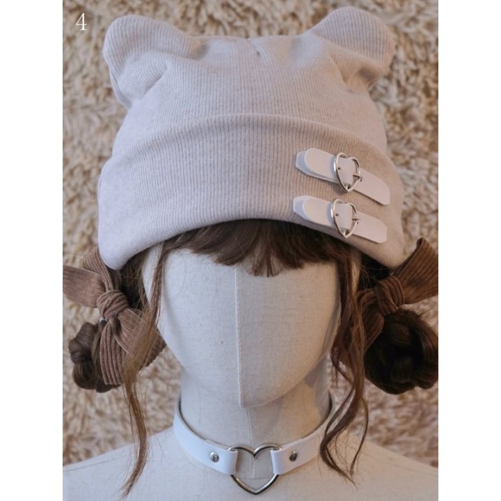 Bonnet beige à oreilles de chat – 5 modèles