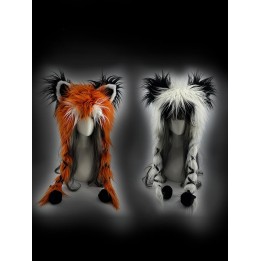 Bonnet à poils longs panda ou panda roux