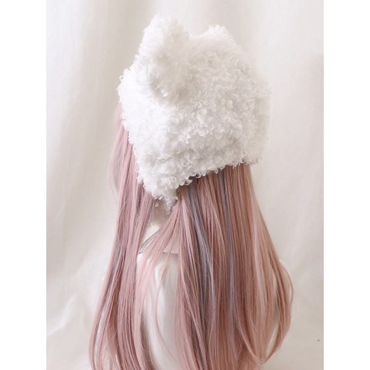 Bonnet oreilles d'ourson blanc ou marron