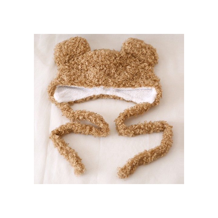 Bonnet oreilles d'ourson blanc ou marron