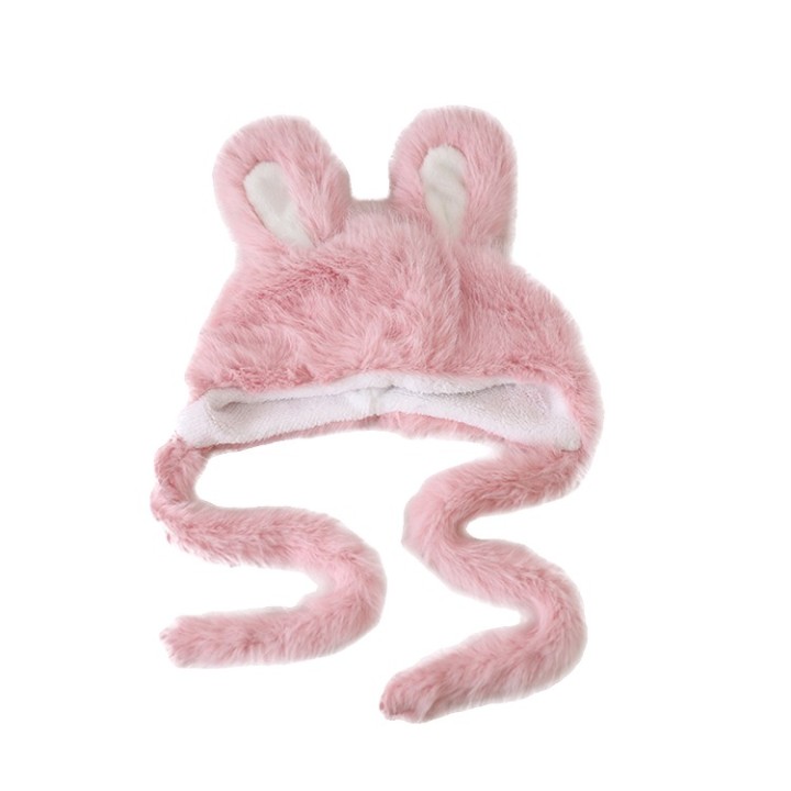 Bonnet à poils longs et oreilles de lapin – 6 coloris