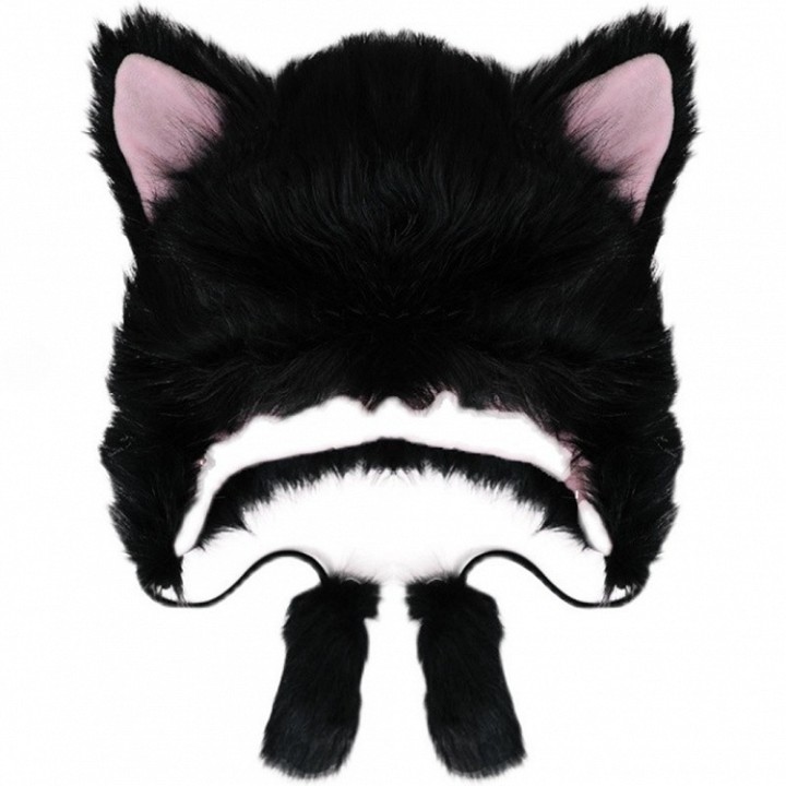 Bonnet à poils longs et oreilles de chat – 3 coloris