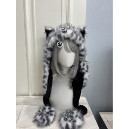 Bonnet léopard des neiges à oreilles