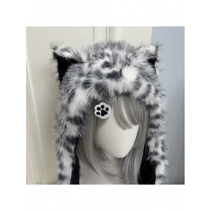 Bonnet léopard des neiges à oreilles