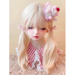 Mini chapeau lolita gâteau aux cerises rose et blanc