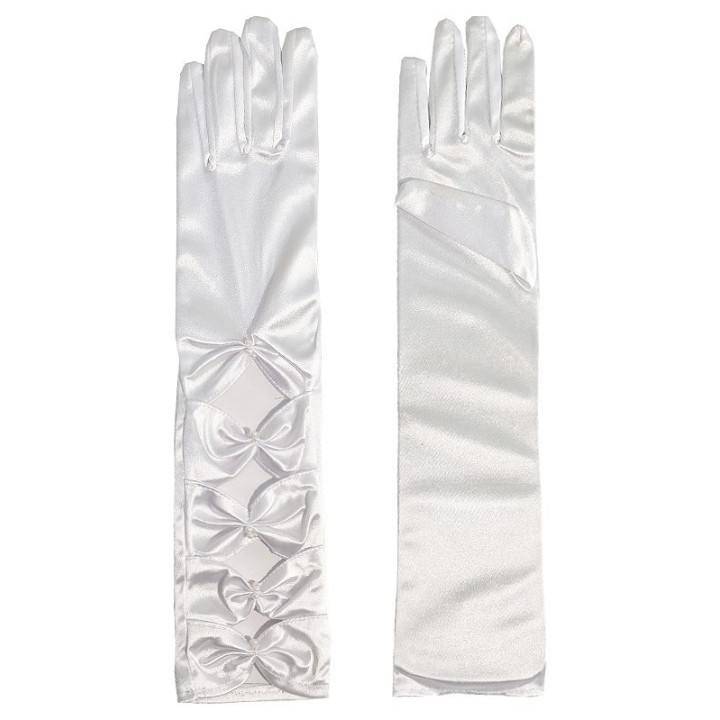 Gants lolita à nœuds – blanc ou noir