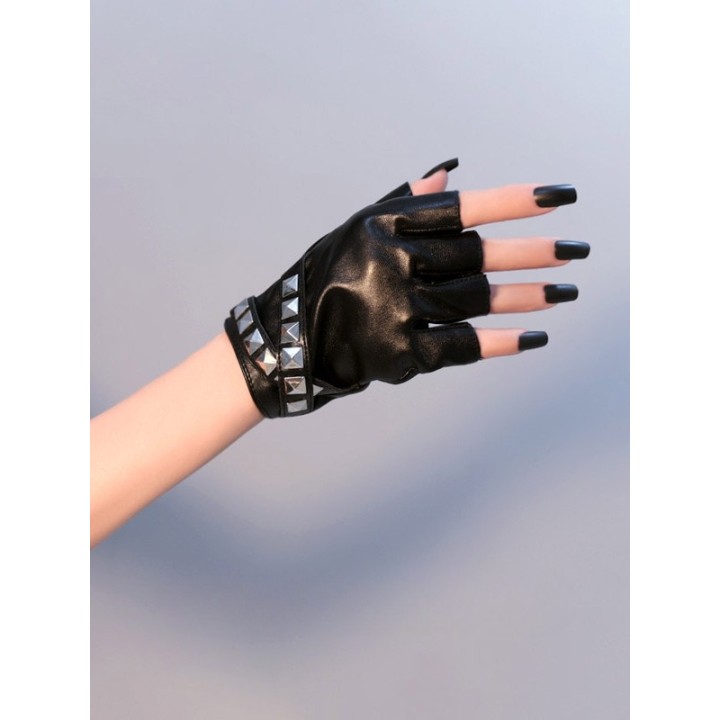 Gants steampunk cloutés – noir ou blanc
