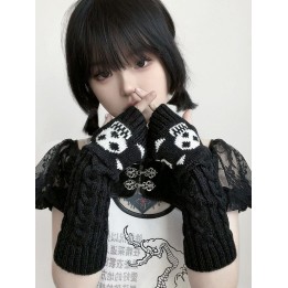 Gants longs gothiques noirs