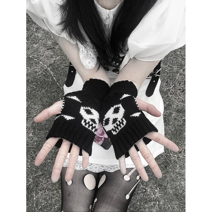 Gants longs gothiques noirs