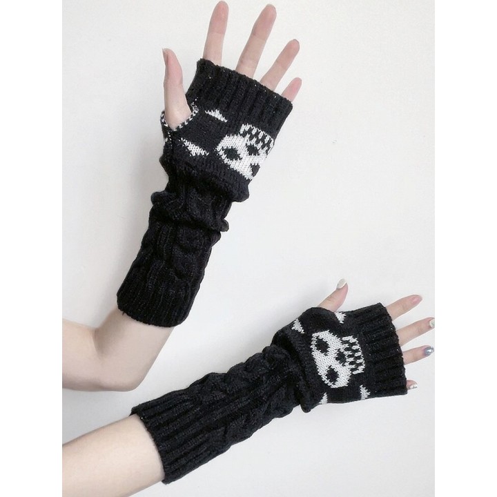 Gants longs gothiques noirs