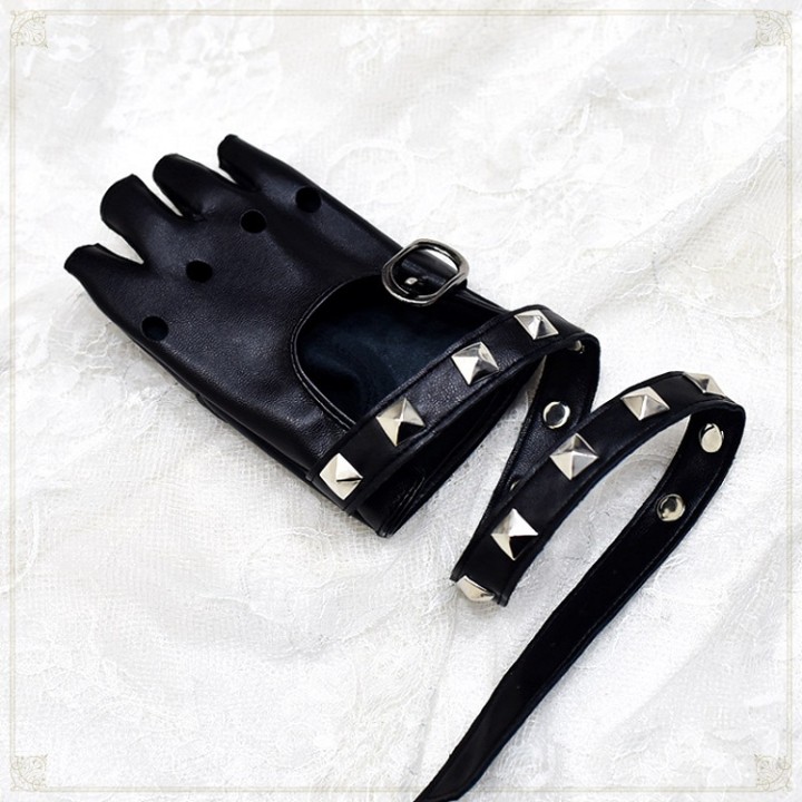Mitaines punk lolita à rivets
