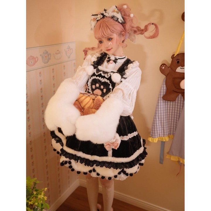 Gants griffes de chat blancs