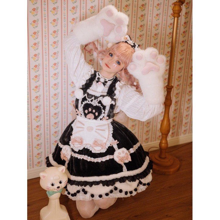 Gants griffes de chat blancs