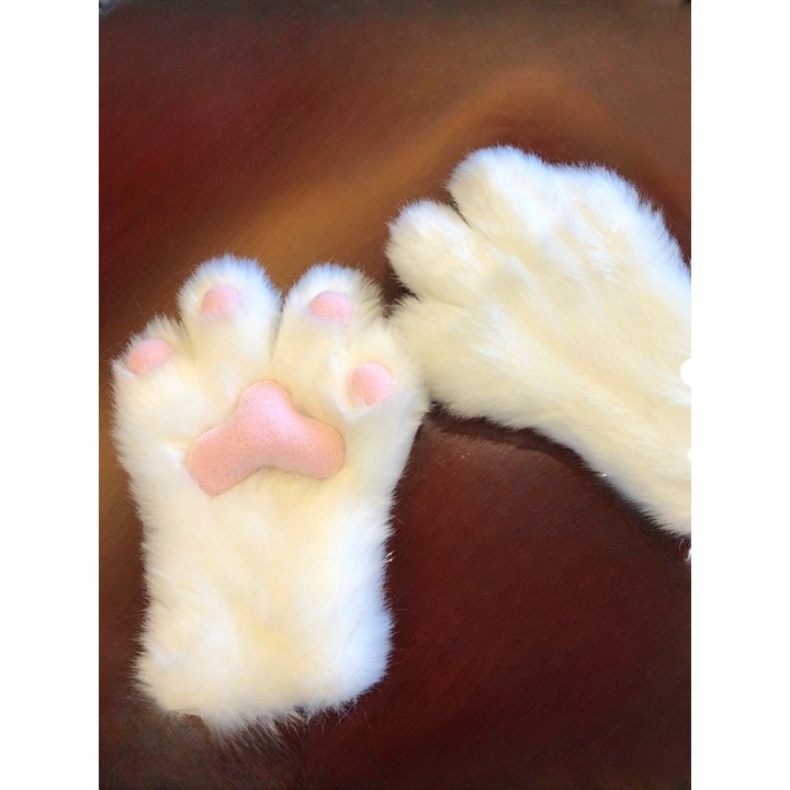 Gants griffes de chat blancs