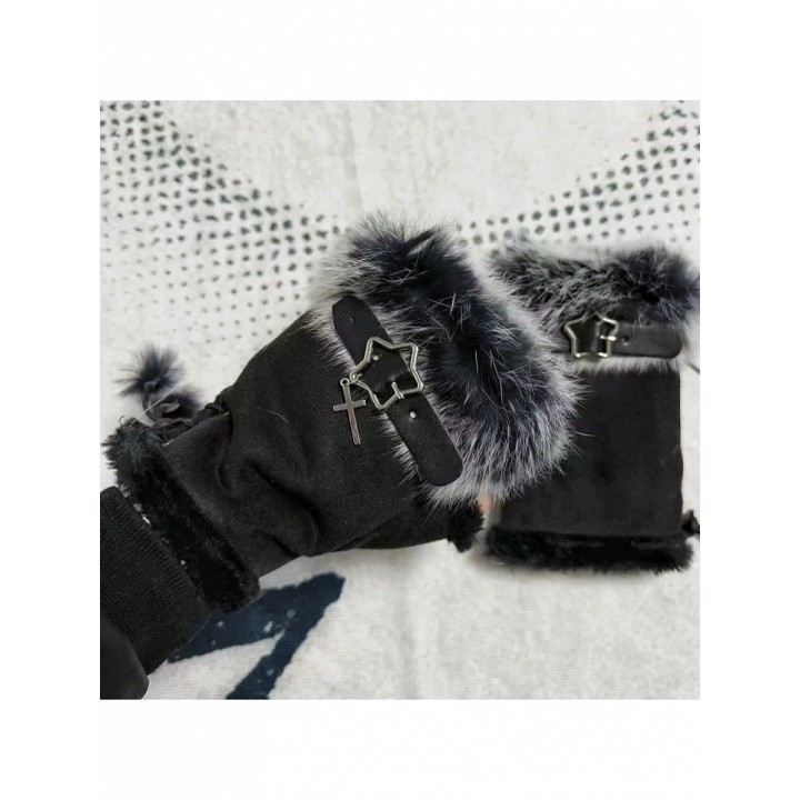 Mitaines à boucle et croix – 3 coloris