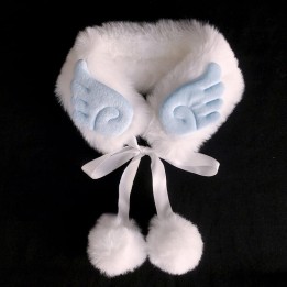 Écharpe à ailes et pompons – 4 coloris