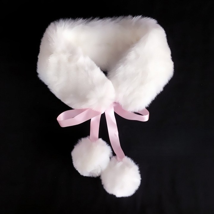 Écharpe douce à pompons blancs – 5 coloris