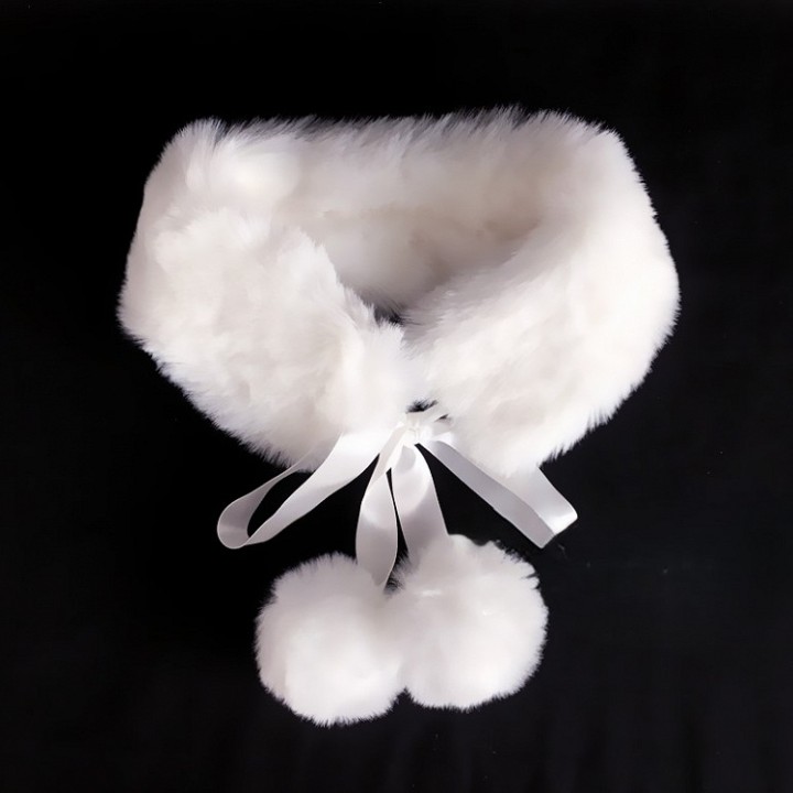 Écharpe douce à pompons blancs – 5 coloris