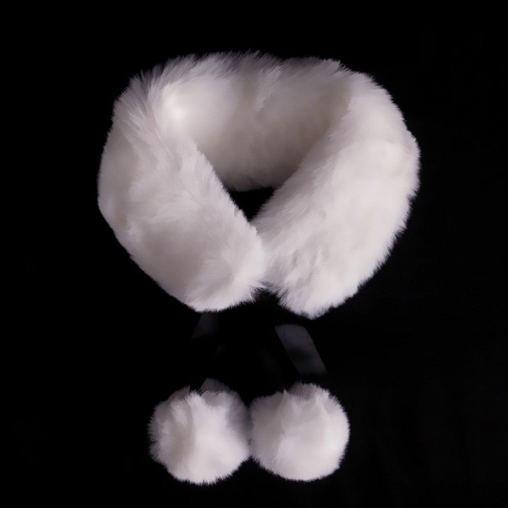 Écharpe douce à pompons blancs – 5 coloris