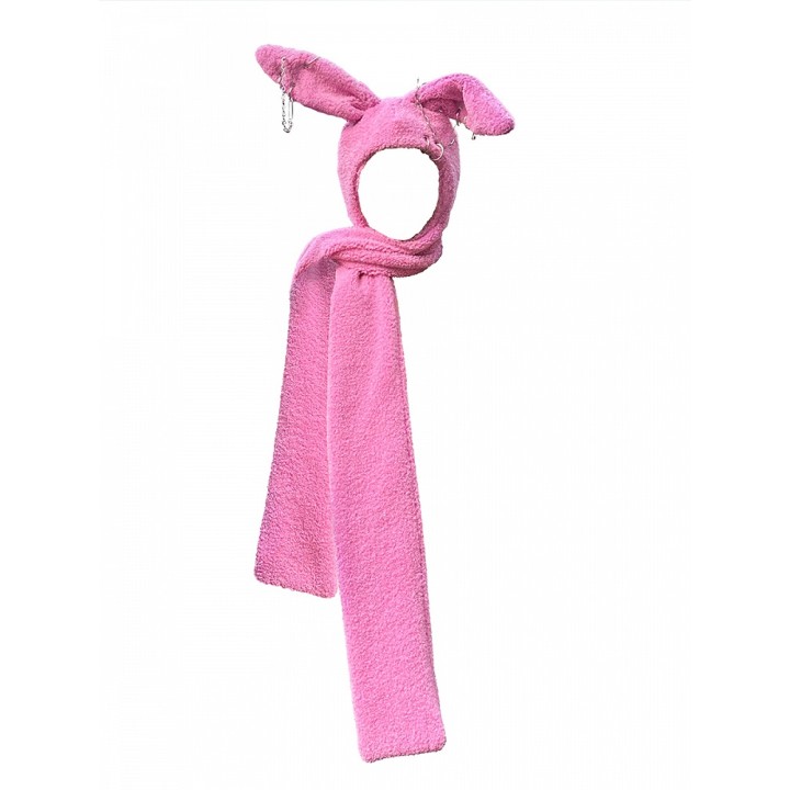 Écharpe à capuche oreilles de lapin – rose ou blanc