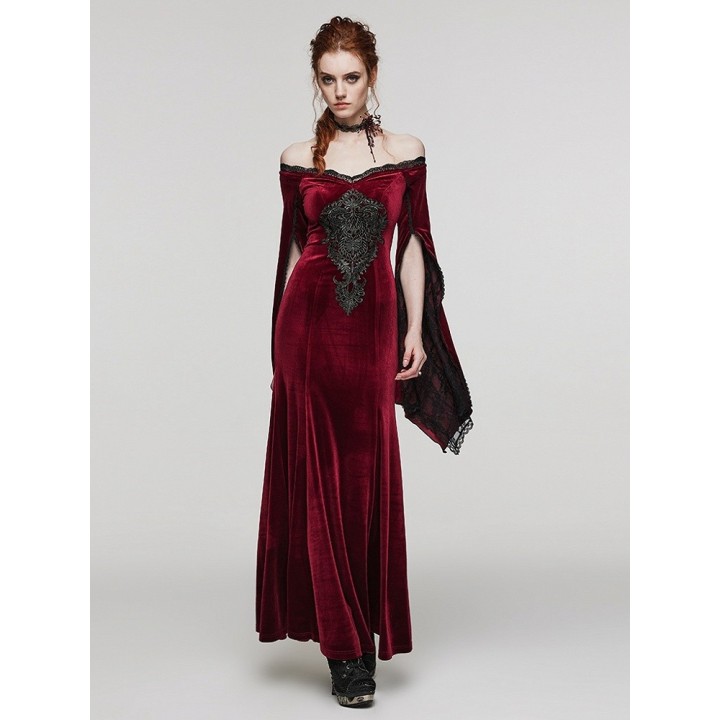 Robe gothique noire et rouge, grandes tailles