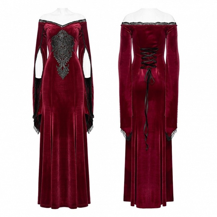Robe gothique noire et rouge, grandes tailles