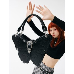 Sac papillon noir, bandoulière ou sac à dos – grand modèle