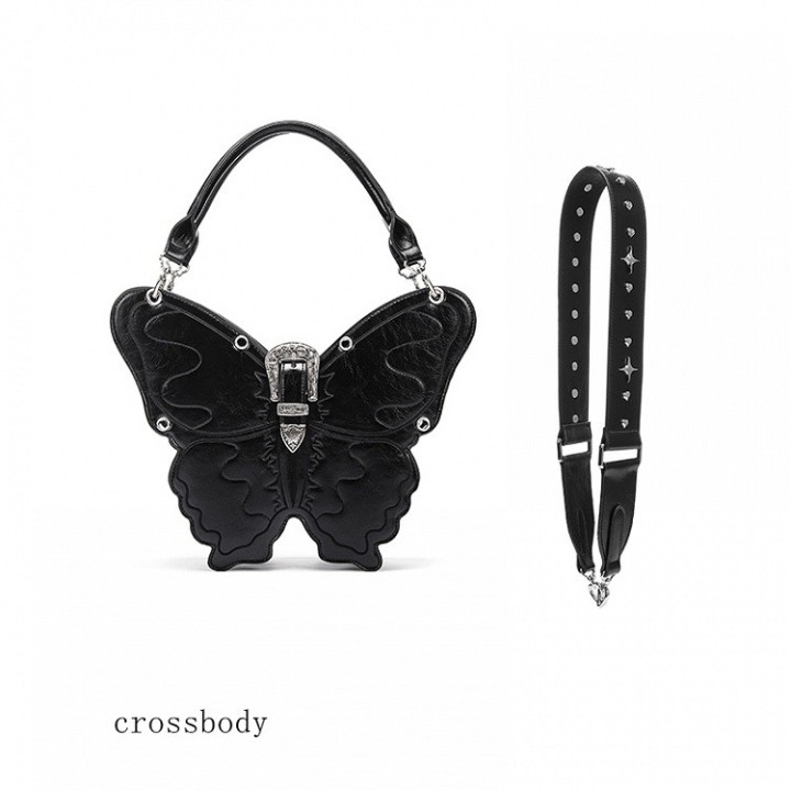 Sac papillon noir, bandoulière ou sac à dos – grand modèle