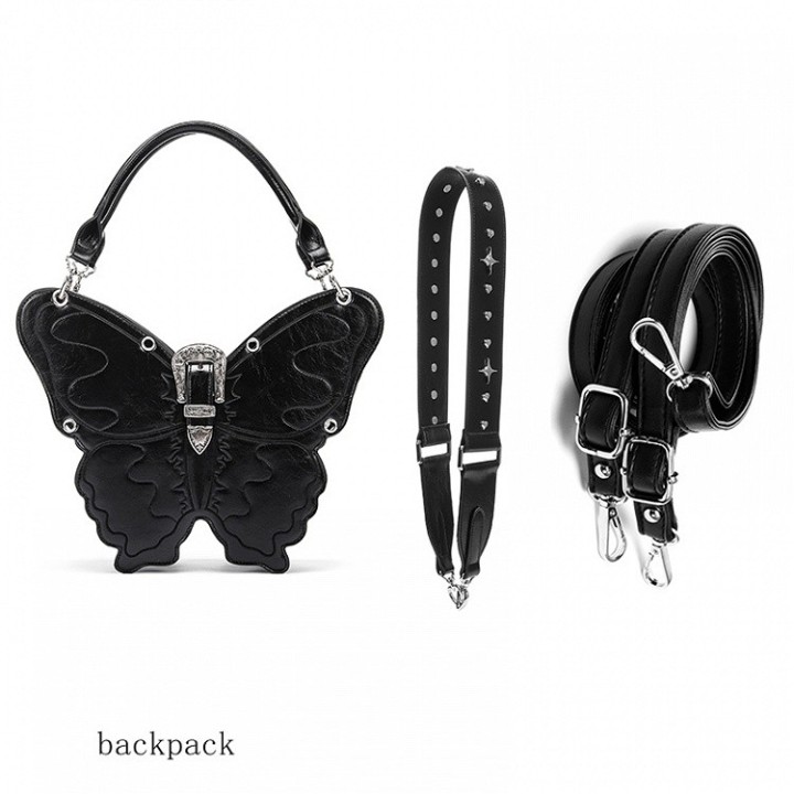 Sac papillon noir, bandoulière ou sac à dos – grand modèle
