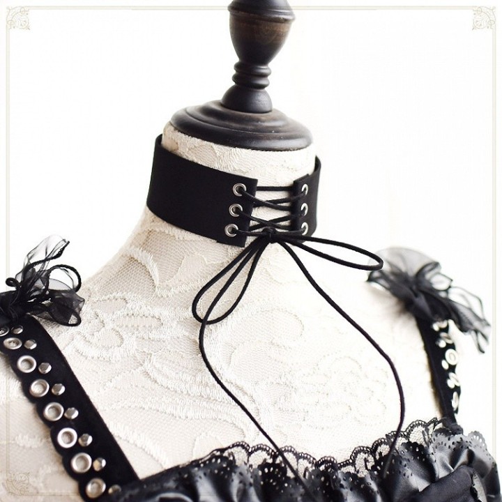 Ras-de-cou punk lolita à laçage